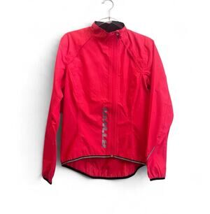 Women’s DECATHALON CYCLING Rain JACKET Fill Zip Hot Pink Black Sz XS Reflective